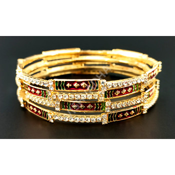 White AD stone  Slim Bangles ( 1 Pair Only )
