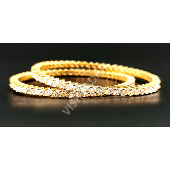 Supreme Quality Pure White AD stone Bangles (Size 2-4)