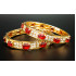 Big Cherry red White AD stone Bangles (Size 2-4)
