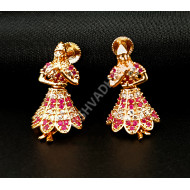 Dancing Girl Ruby White AD Earrings