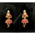 Dancing Girl Butta Bomma Ruby AD Earrings