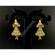 Dancing Girl Green AD Earrings