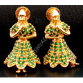 Dancing Girl Green AD Earrings