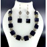 Black Square Beads Silver Antique Hand made