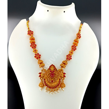 Matte Finish Ruby Peacock pendant Necklace