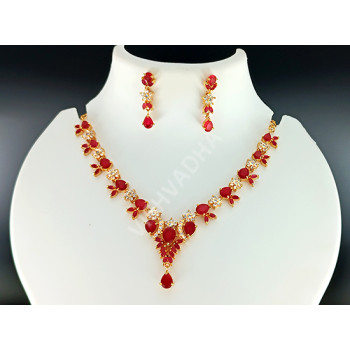 Glittering Ruby AD Necklace