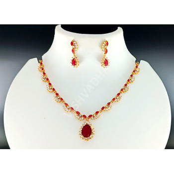 Big Ruby Pendant AD Necklace