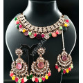 Party Wear Designer Style Antique Necklace Set Multi Colour
