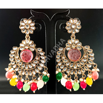 Party Wear Designer Style Antique Necklace Set Multi Colour