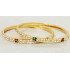 Supreme Quality Golden Microplated Sparkling White AD stone Bangles (Size 2-8)
