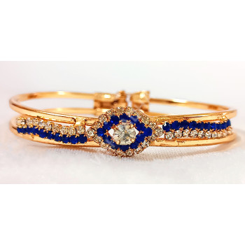 Golden Microplated Admiral Blue AD Stones Bracelet