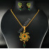 Gold Microplated Flower Design Necklace Green