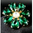 Party Wear / Ethnic Wear High Gold Polish Dark  Green Flower Pattern Beautiful Big Ring