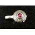 Oxidized Silver Ruby Designer Fancy Nose Pin
