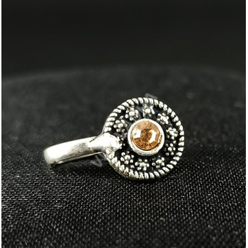 Oxidized Silver Honey Colour Design Party Wear Round  Nose Pin