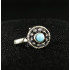 Oxidized Silver Light  Blue Design Party Wear Round  Nose Pin