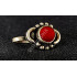 Oxidized Silver Big Red  Stone Design Party Wear Nose Pin