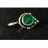 Oxidized Silver Big Green Stone Design Party Wear Nose Pin