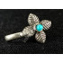 Oxidized Silver Leaf Design Bright Blue Stone Party Wear Nose Pin