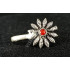 Oxidized  Flower Design Red Stone Party Wear Nose Pin