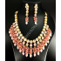 Gorgeous Sparkling Pink Kundan Stones Heavy Work Necklace Set Celebrity / Bridal / Party Wear