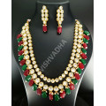 Celebrity / Party Wear Dazzling Mirror Work Premium Quality Kundan Double Strand Heavy Work Necklace Set