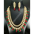 Celebrity / Party Wear Dazzling Mirror Work Premium Quality Kundan Double Strand Heavy Work Necklace Set