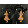 Dancing Girl Violet Beautiful AD Earrings Small