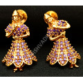 Dancing Girl Violet Beautiful AD Earrings Small