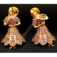 Dancing Girl Violet Beautiful AD Earrings Small