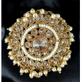 Beautiful Stunning Party / Ethnic Wear Designer Antique Clustered Pearls with Stones Big Finger Ring