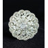 CZ Full American Diamond Sparkling White Stones with White Rodium Polish Big Finger Ring for Party / Ethnic Wear