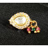 Party Wear Ethnic Wear Beautiful Ruby Green Kundan Jewellery with White Stone Nose pin