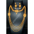Antique High Gold Plated Polish Double Necklace Set with Earrings