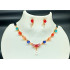 Multi Color Lovely Rose Party Wear Fancy Necklace Set with Earrings