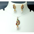 Party / Ethnic Wear High Polish Ad Stones Beautiful Peacock Pendant with Earrings