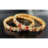 Golden Micro Plated HQ Red Pure White Double Leaf AD Stone Bangles ( Size 2 - 4 )