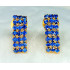 Sparkling AD Dark Blue Earrings High Gold Polish