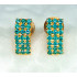 Sparkling AD Sea Blue Earrings High Gold Pollish Supreme Quality