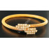 High Quality Gold Polish Free Size Bracelet with Sparking White AD Stones