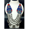 Designer Festive Wear Extremely Beautiful Blue Heavy and Long Oxidized Necklace with Big Beads 4 Layers
