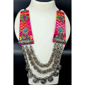 Designer Festive Wear Extremely Beautiful Pink Heavy and Long Oxidized Necklace with Big Beads 3 Layers