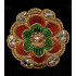 Party Ethnic Wear High Gold Polish Ruby Green Big Finger Ring Flower Pattern