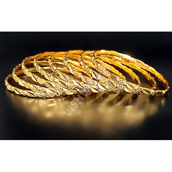 Supreme Quality Guaranteed Micro Gold Polish Dozen Bangles 8 Nos