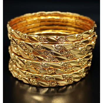 Supreme Quality Guaranteed Micro Gold Polish Dozen Bangles 8 Nos