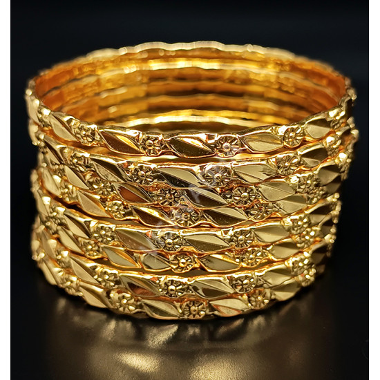 Supreme Quality Guaranteed Micro Gold Polish Dozen Bangles 8 Nos