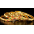 Supreme Quality Dazzling Micro Gold Polish with Royal Design Netted Ruby Green Bangle