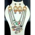 Party Wear Dark Oxidized Silver with Gold and Assorted Colourful Beads Designer Necklace Set with Earrings