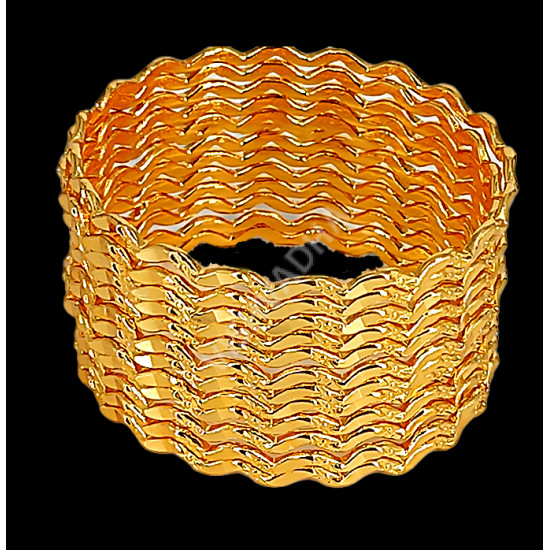 Supreme Quality Guaranteed Micro Gold Polish Dozen Bangle 12 Nos