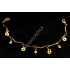 High Quality Gold Polish Bracelet with Sparkling White Stones Apple Design